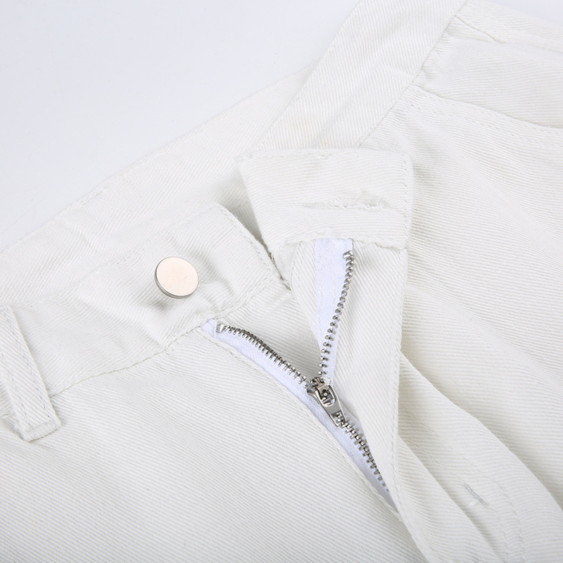 Leg-high Waist Straight Tubular Casual Frock Trousers