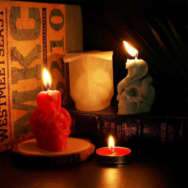 Snake skull candle mould ornaments (a9017)
