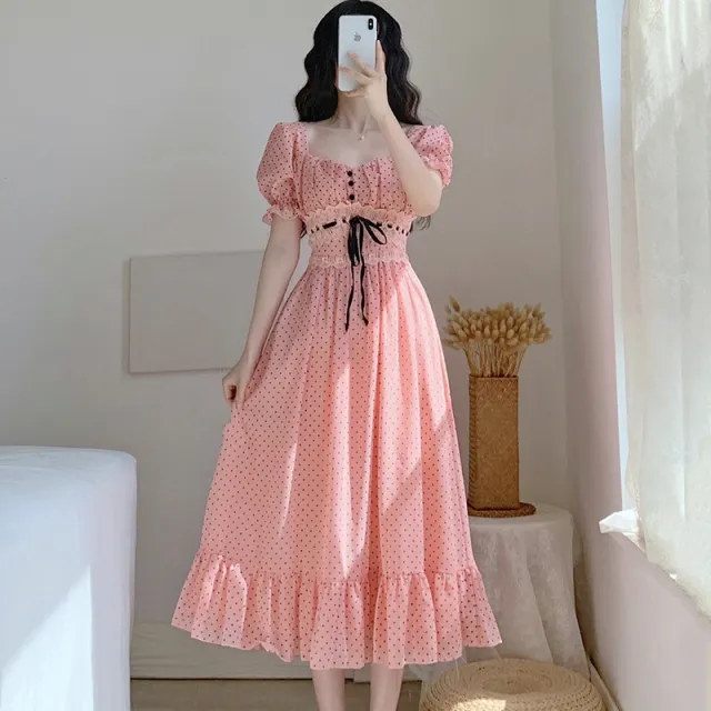 Retro Gentle Style Chiffon Super Fairy Dress Photo Color - Shop at LoveMi