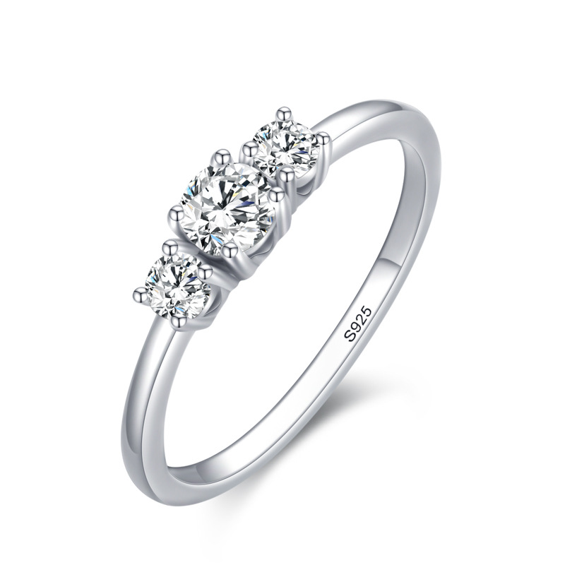 S925 Sterling Silver Light Luxury High-end Simulation Diamond Ring