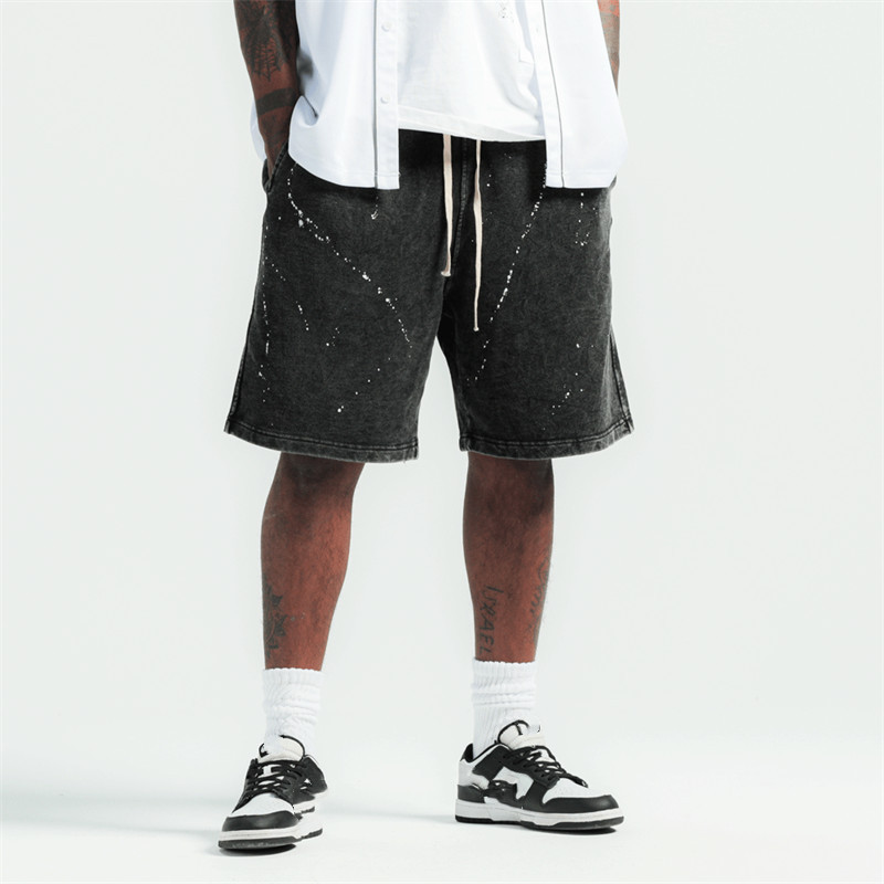 Men's Drawstring Elastic Waist Straight Shorts