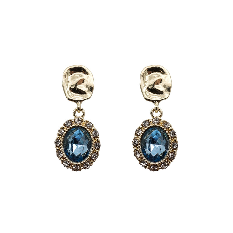 أقراط هندسية بسيطة من الفضة بطراز فرنسي قديم