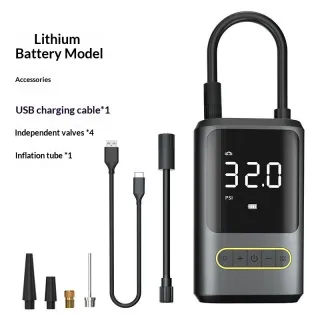 Mini Cordless Handheld Tire Inflator With Digital Display, Portable Rechargeable Air Pump For Car & Bicycle