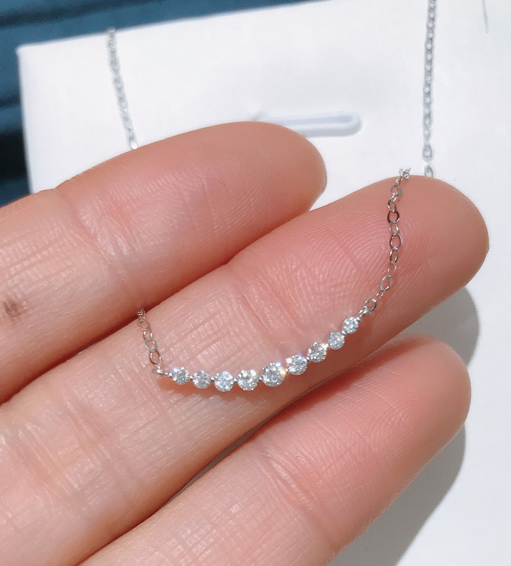 Smile Diamond Necklace Female New Simple Clavicle Chain