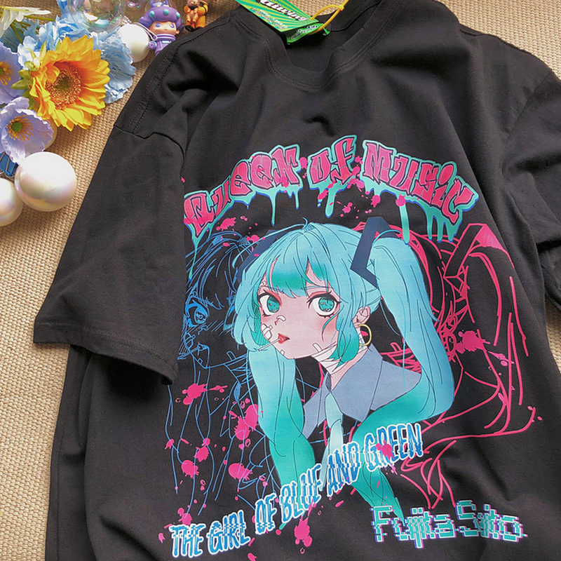 Title 1, T-shirt a maniche corte per ragazze anime in pu...