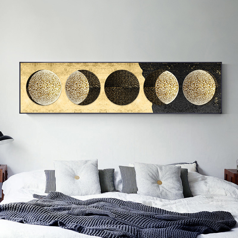 Title 4, Hanging Picture Moon Earth Gold Foil Light Luxu...