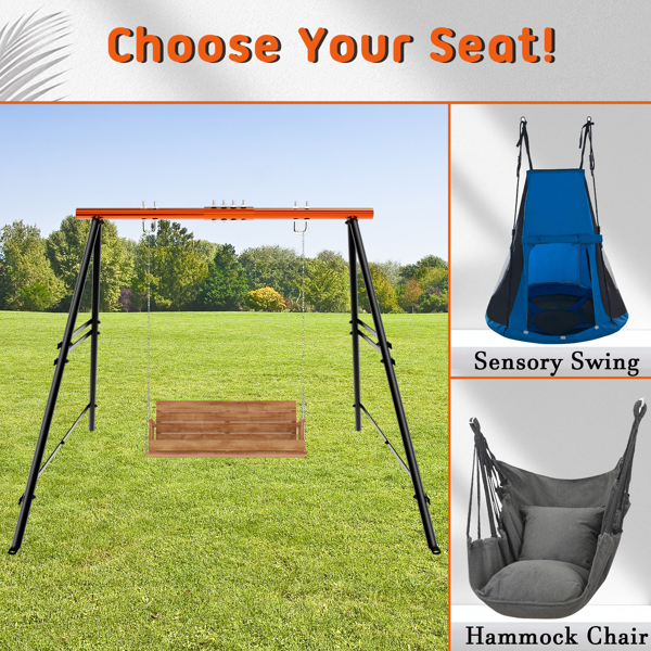Swing Sets For Backyard, Outdoor Porch Swing Frame, Hammock Chair Stand Only, Max Load 550Lbs A-Frame Swing Stand, Swing Set For Patio, Playground, Park, Swing Not Include — foto 2