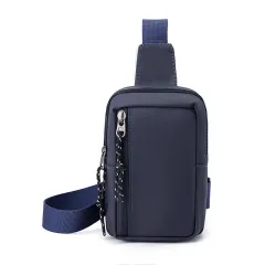 Men's Fashionable Personality Waterproof Travel Backpack - Blue - View 1