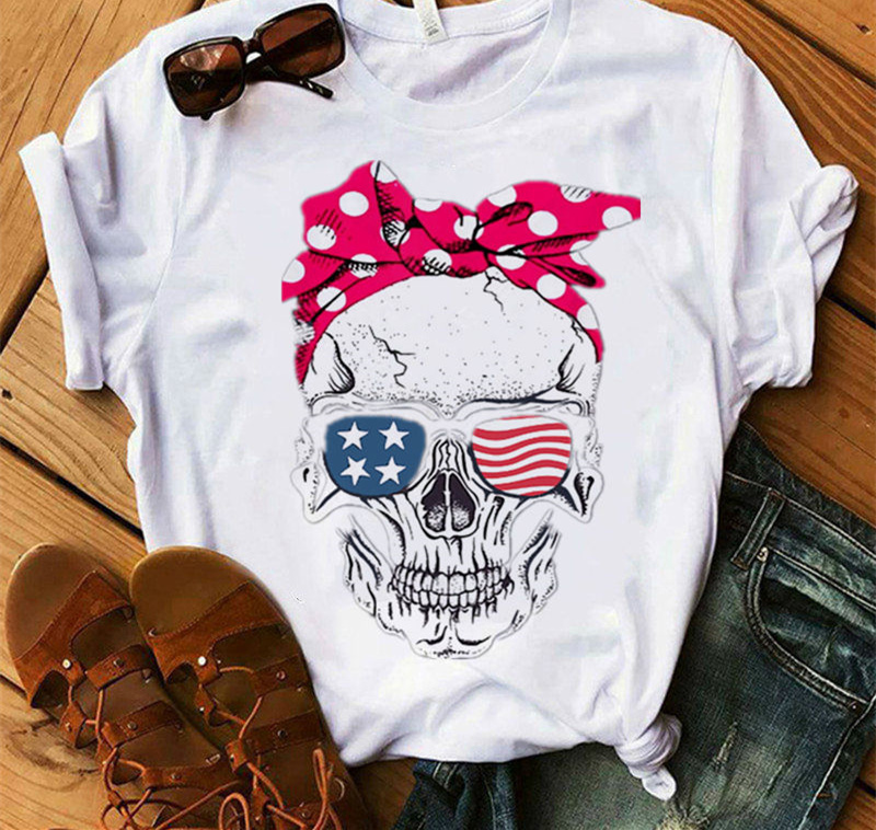 Title 10, Ladies Fashion Skull Top T-shirt Hip Hop Retro ...