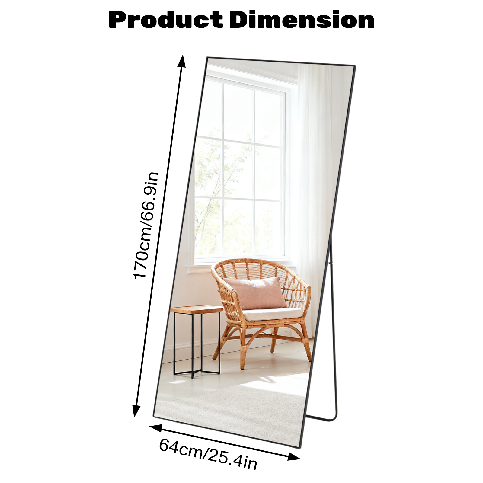 Rectangle Full Length Mirror, Full Body Standing Mirror Floor Mirrors