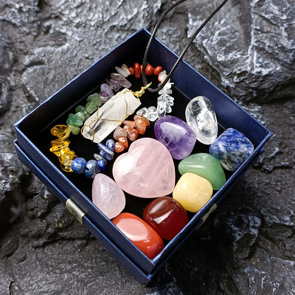 Colorful Irregular Natural Stone Set Gift Box — foto 8