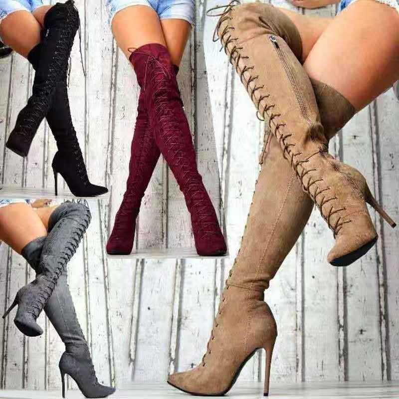 Title 4, Botas de moda para mujer, altas y de ante, con ...