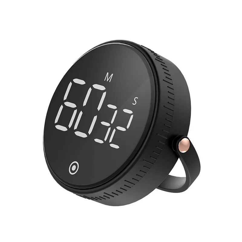 Kitchen Silent Rotary Adjustable Digital Timer - Black