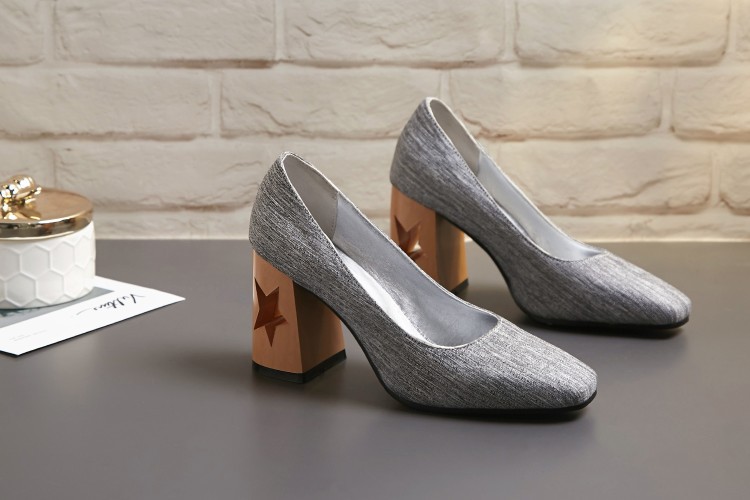 Fashion Square Toe Chunky Heel Shoes