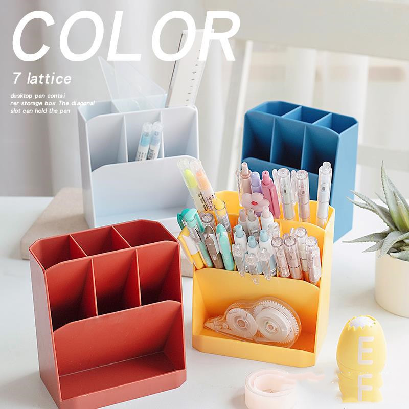 Student Desktop Multi-function Oblique Color Storage Pen Holder