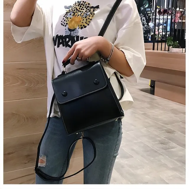 New Fashion All match Casual Messenger Small Backpack Trendy Travel Black - Shop at LoveMi