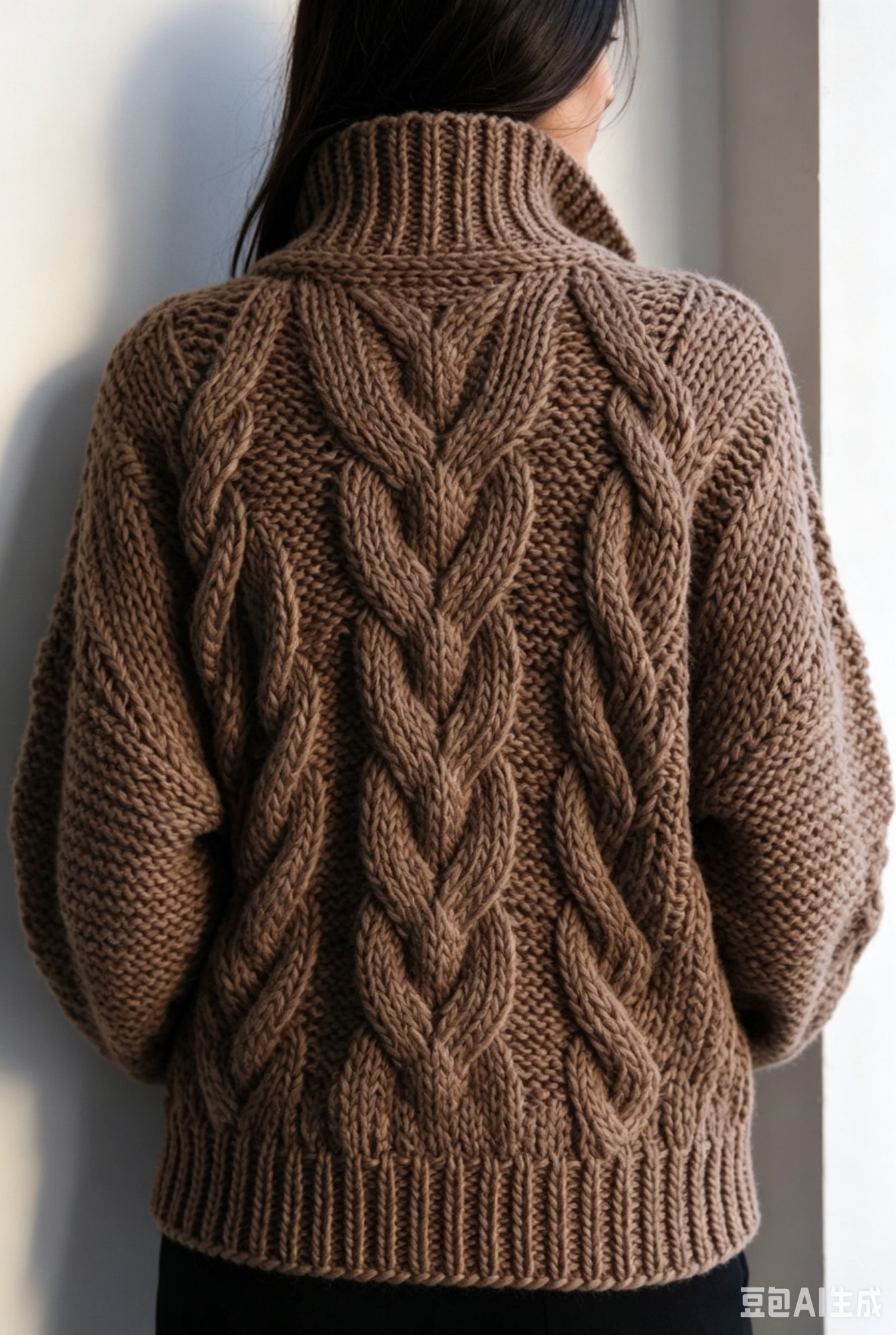 Maillard vintage chunky cable knit jumper, half placket