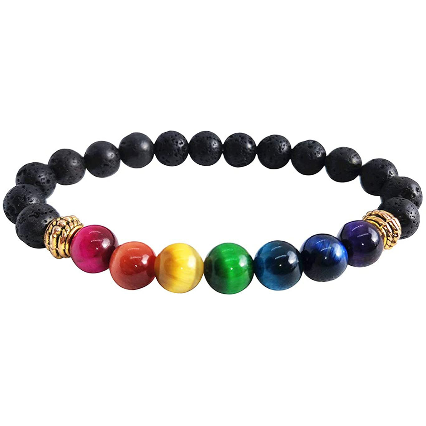 Title 4, Unisex Natural Stone New Colorful Tigereye Volc...