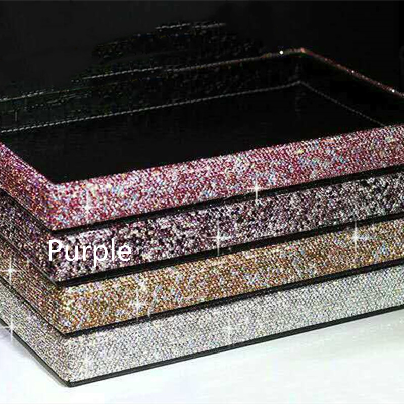 Diamond Encrusted Rhinestone Desktop Storage Tray - 6