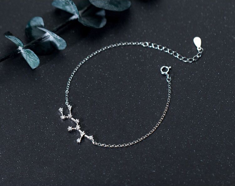 Title 7, Silver 12 Constellation Bracelet Female Sweet A...