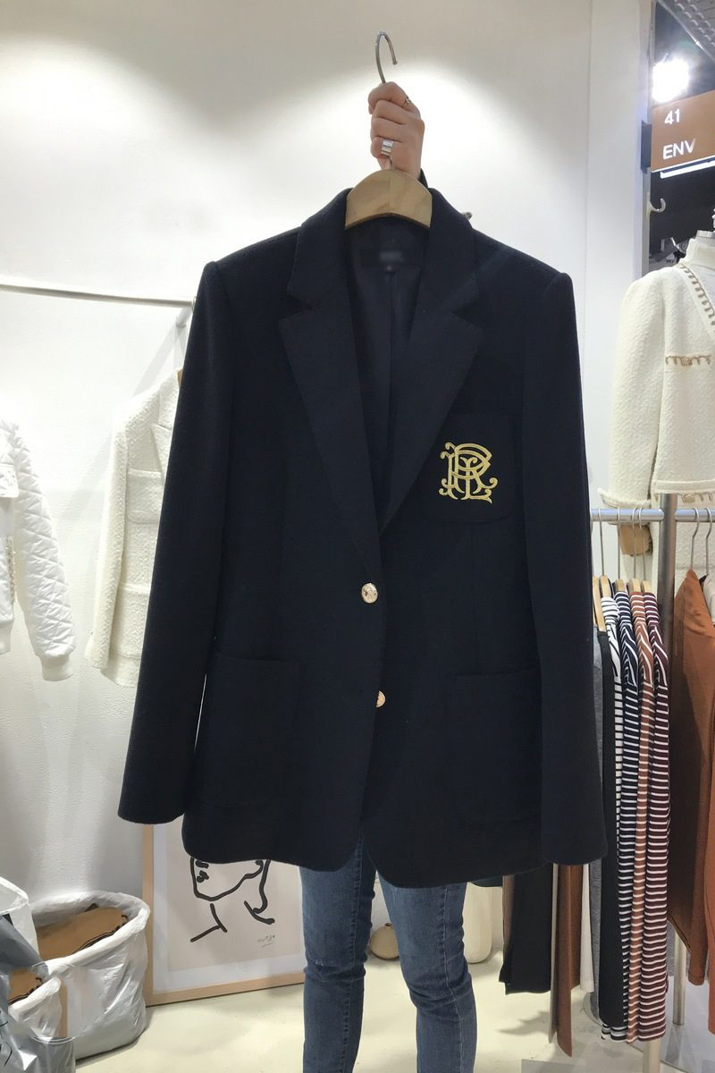 College Style Temperament Black Suit Jacket Female Korean Version