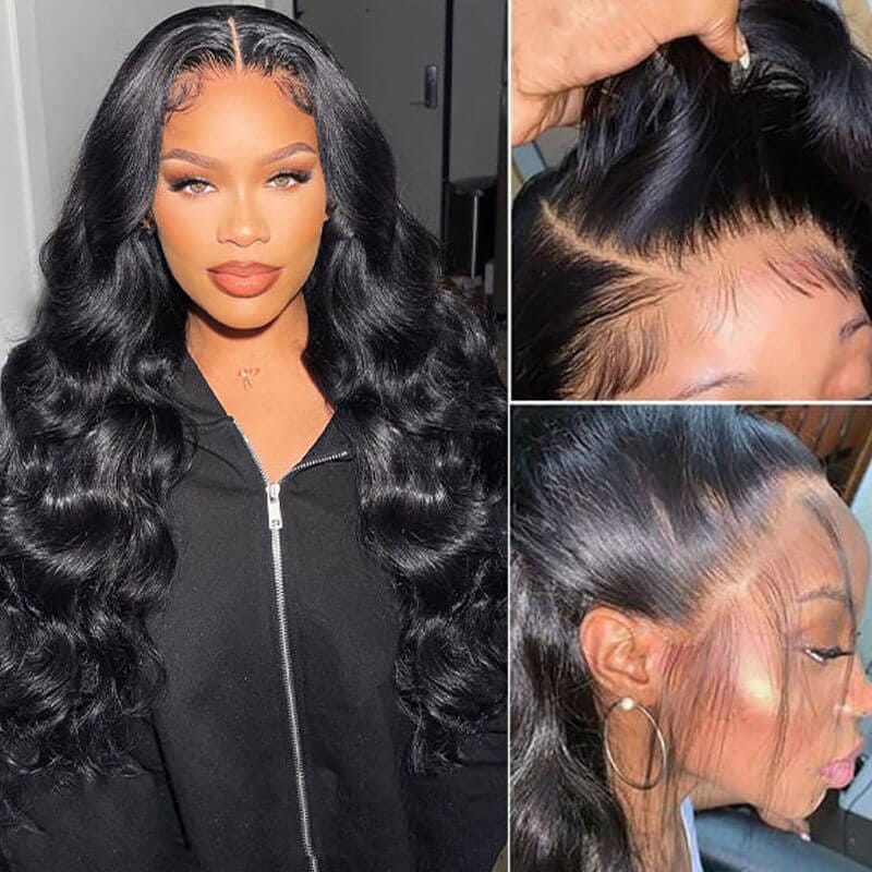 4x6 Lace Closure Wig Human Hair Natural Color Body Wave — foto 4