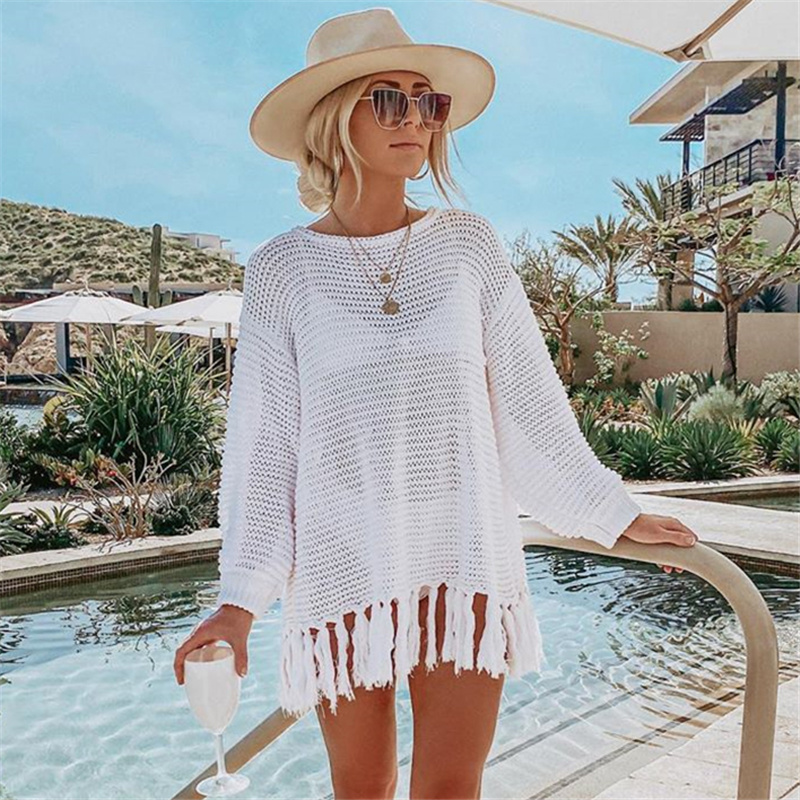 Fishnet Bikini Blouse Long Sleeve Sun Protection Shirt