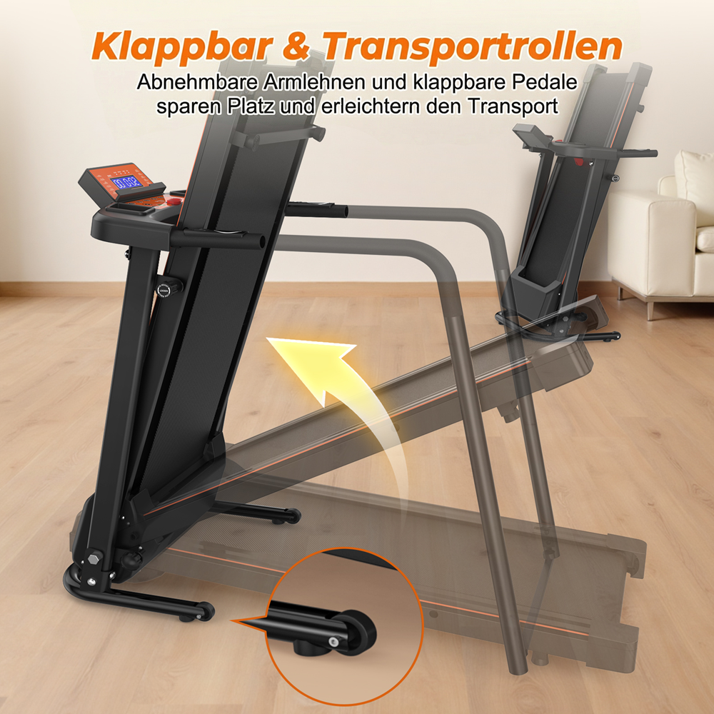 EU Treadmills For Home, Advanced Treadmills For Recovery Fitness, Portable Folding Treadmills For Seniors With Optional APP Control, 120Kg Capacity Treadmill