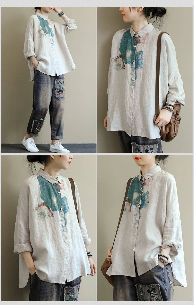 Title 4, Retro Loose Art Long Sleeve Shirt