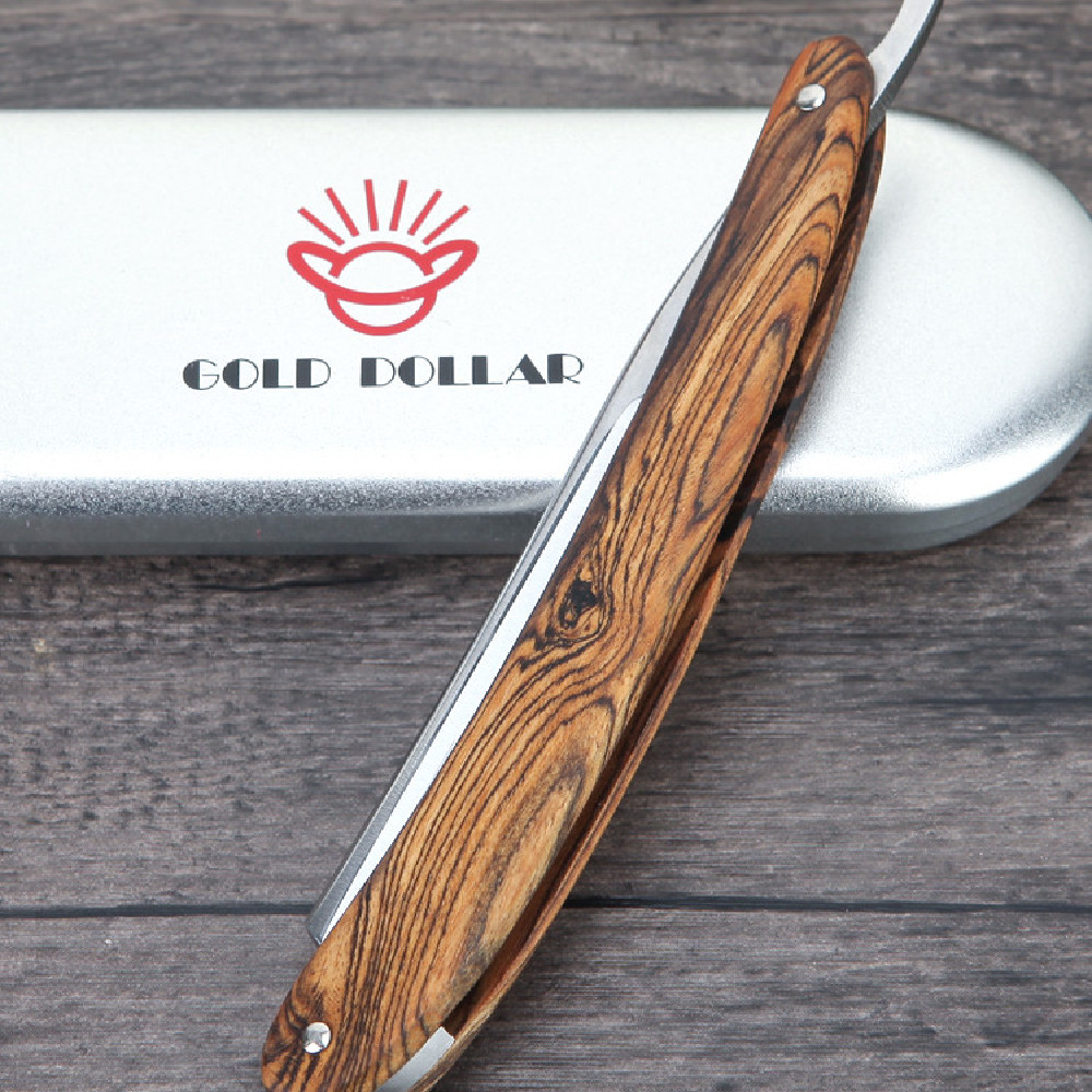 Vintage Shaving Razor With Wooden Handle