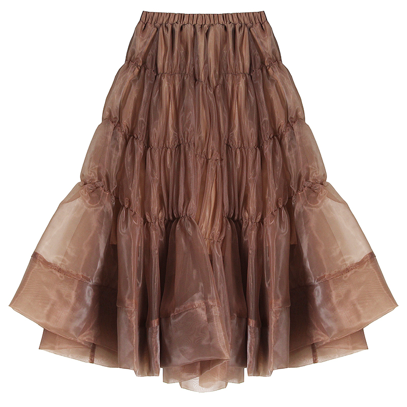 Design Sense Pleated Mesh Pleated Ladies Skirt