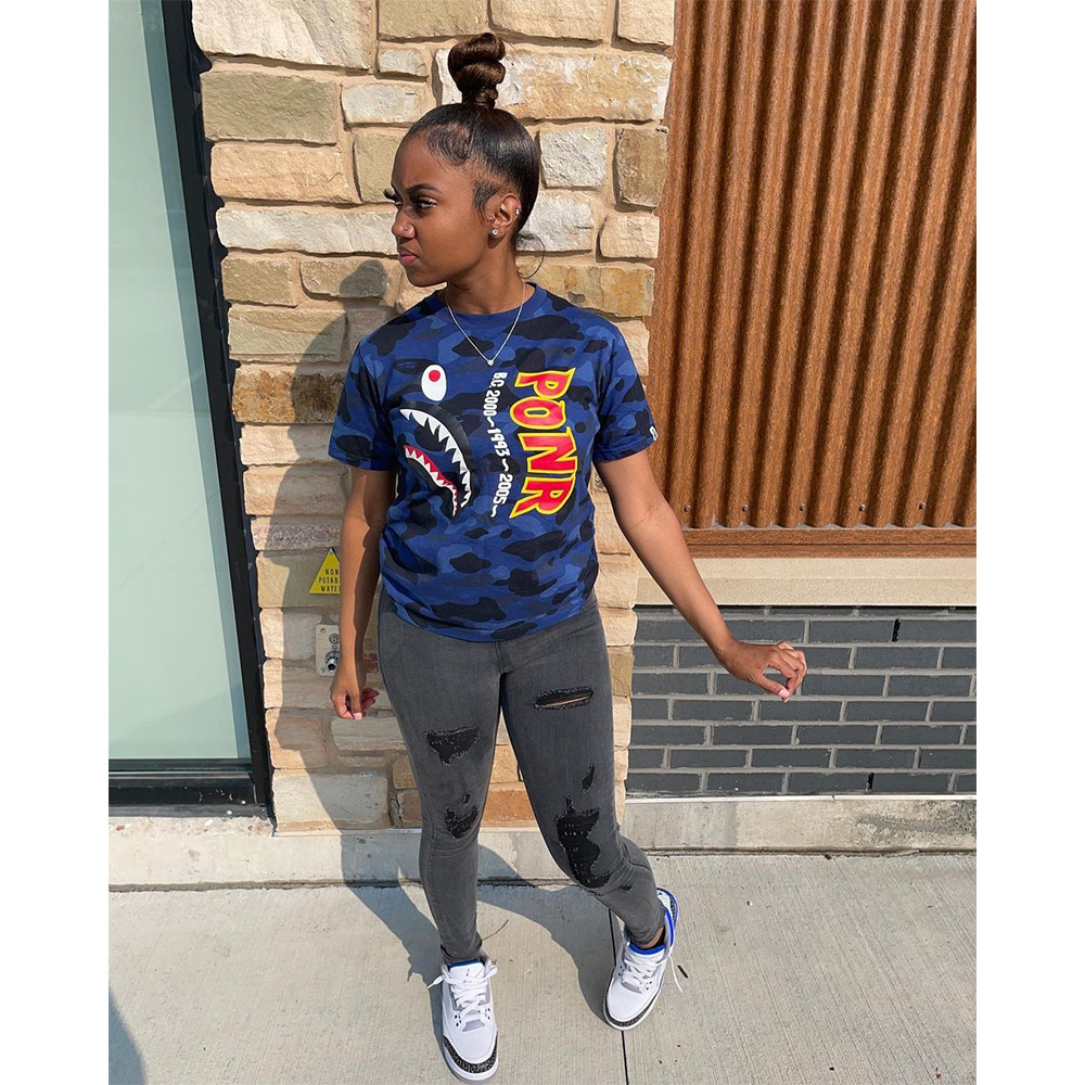 Fashion Sports And Leisure Short-Sleeved Printed T-Shirt