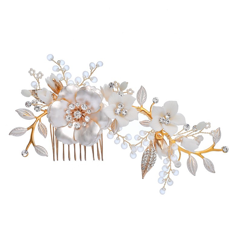 Bridal Tiara Handmade Ceramic Hair Comb Set