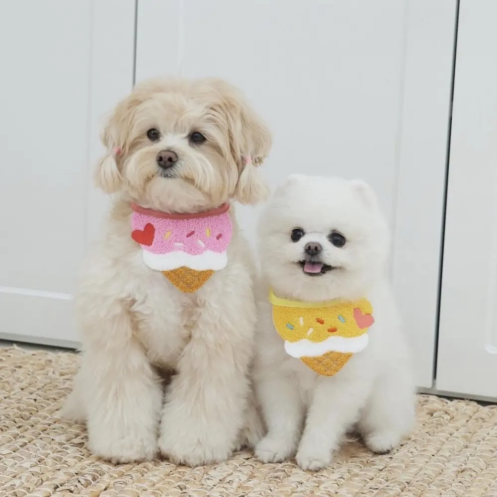 Cute Ice Cream Dog Bib Cat Pet Saliva Pocket