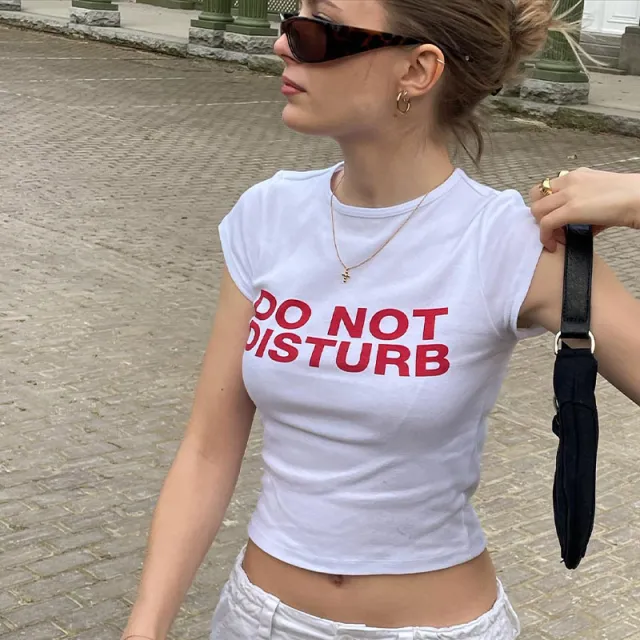 Women's American Style Retro Front Shoulder Short Sleeve T shirt White C984 - Shop at LoveMi