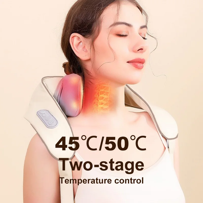 Shiatsu Neck Shoulder Massager Deep Tissue Shawl Kneading Spine Back Muscle Relaxer For Car Home Use Trapezius Neck Massager 4