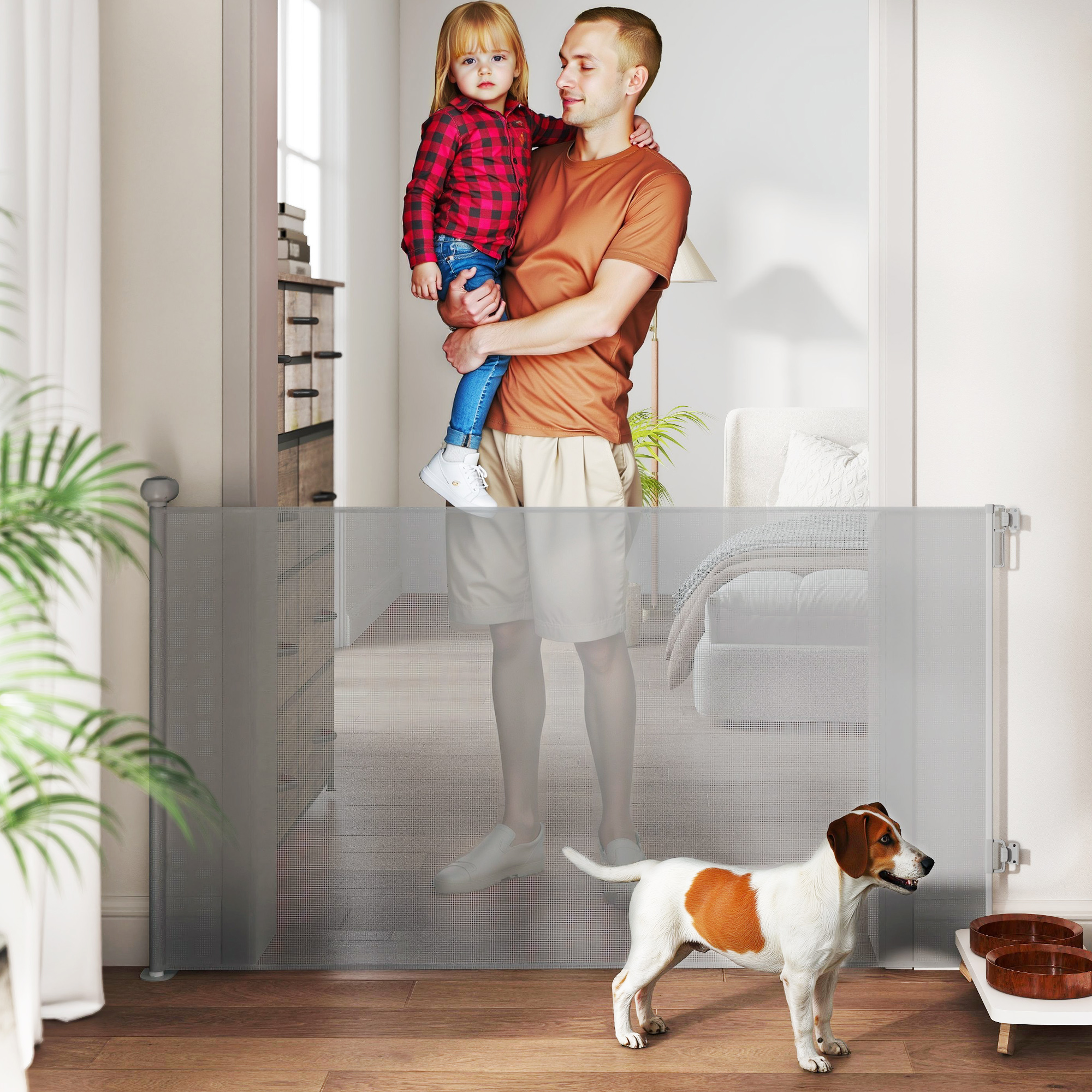 Retractable Stair Gate Extends Up To 140 Cm Wide, Dog For Doorways, Stairways — image 10