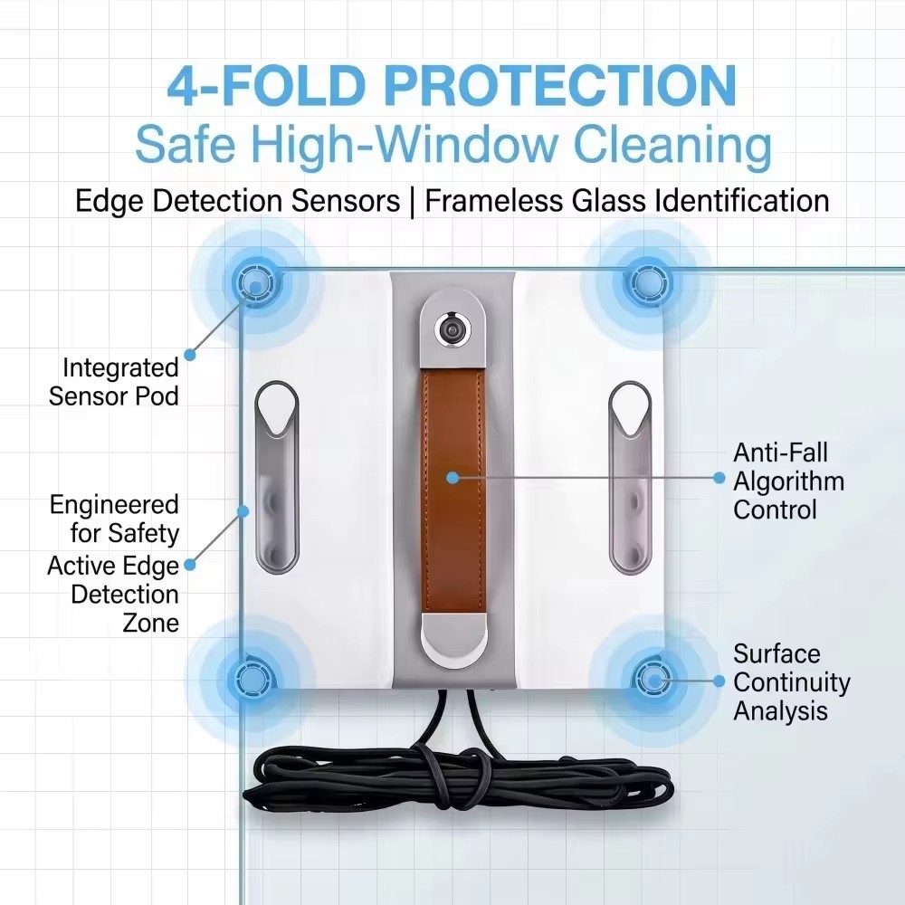 3500PA Smart Window Cleaning Robot Dual Water Spray Anti-Fall For Glass — image 11