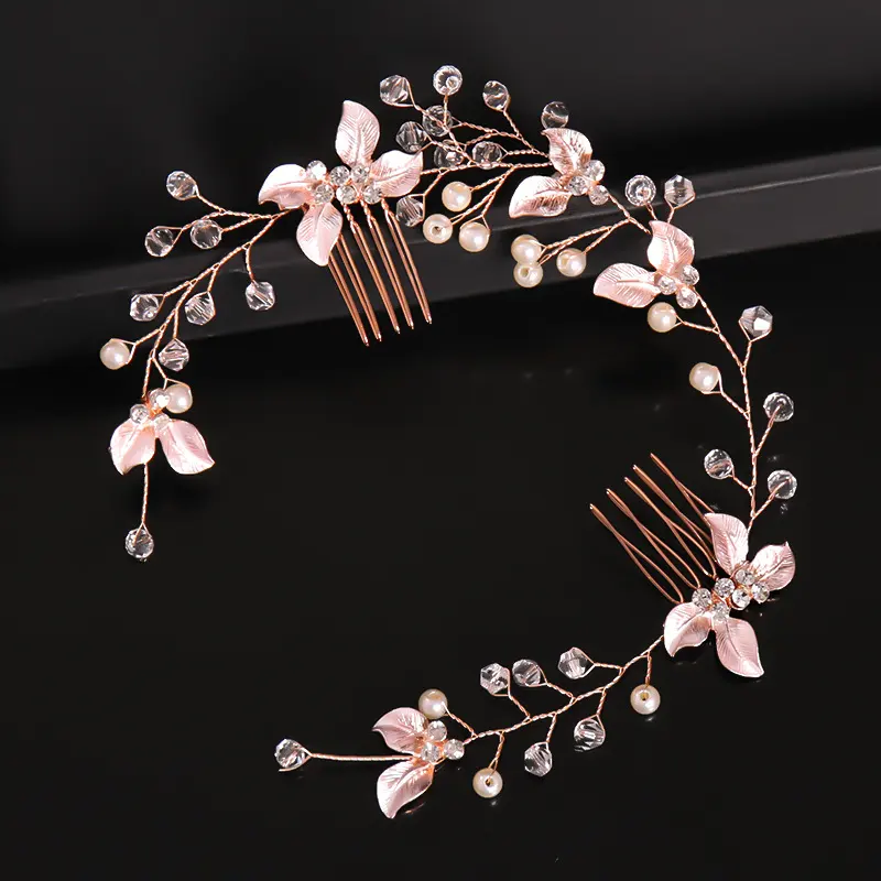Handmade Leaf Twisted Flower Comb Headgear