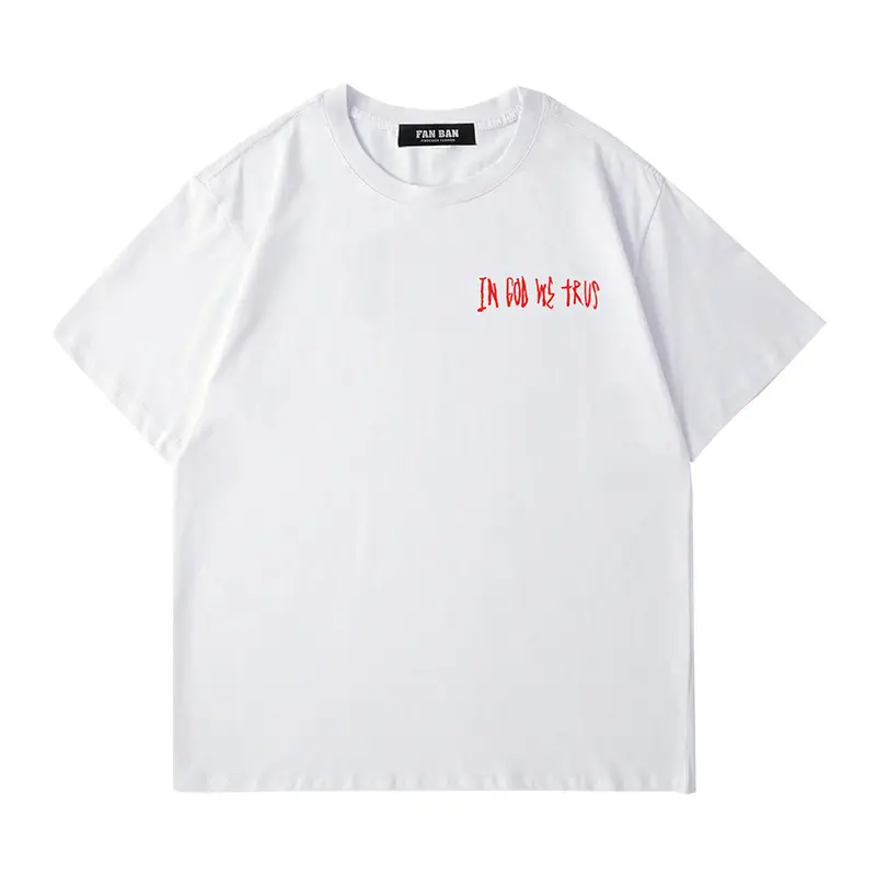 European And American Style Retro Rap High Street Wear Short-sleeved Round Neck Loose