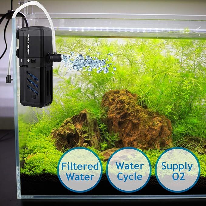 4 In 1 Aquarium Fish Tank Filter Water Internal Purifier Filter Oxygen Wave 12