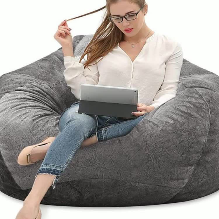 Lazy Sofa Bean Bag Cloth Cover Tatami Short Velvet No Filler Home Toy Storage