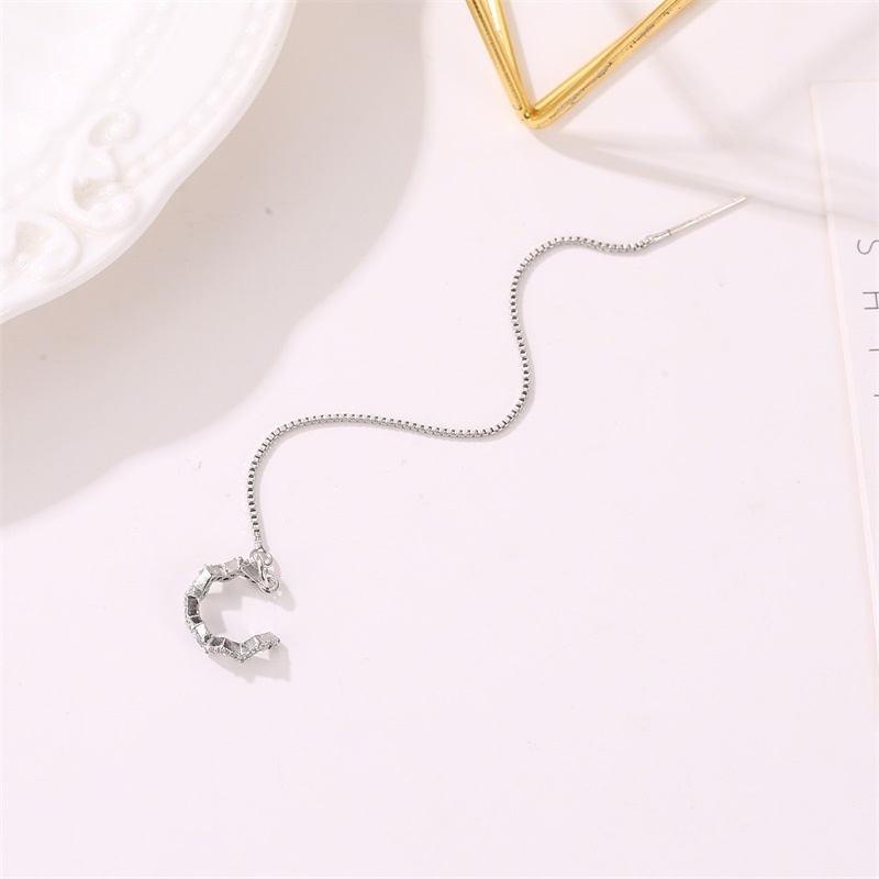 Stylish Simple Zircon  Diamond Wave Ear Line