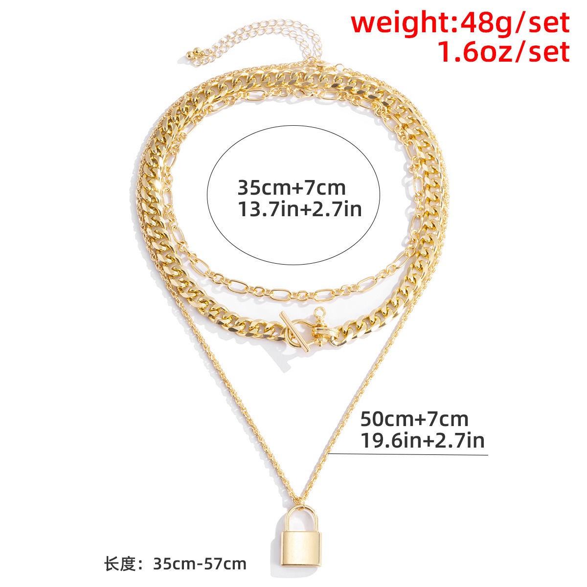 European And American Style Fashion Trend U-shaped Buckle Chain Necklace