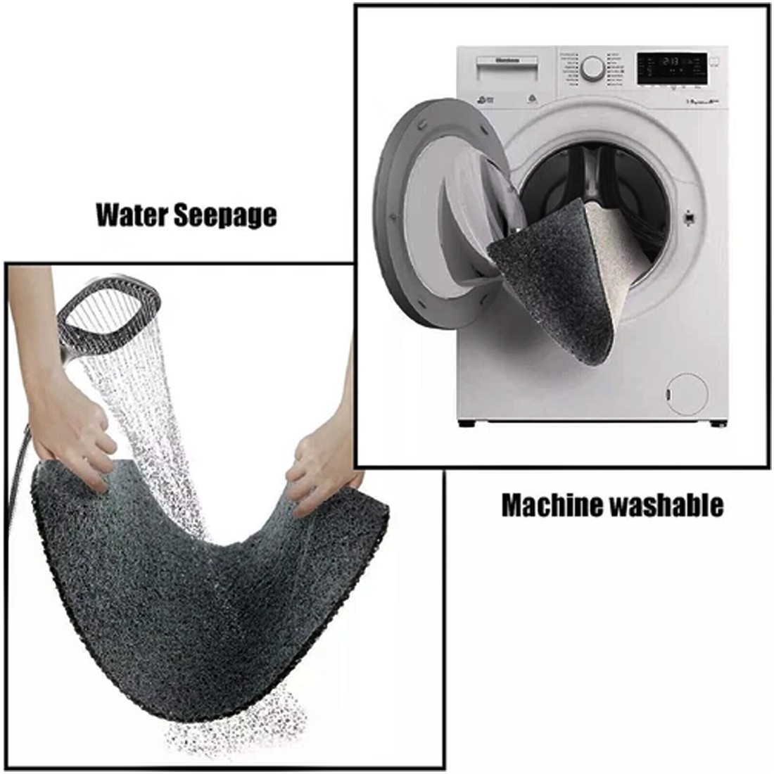 Loofah Shower Mat For Inside Non-Slip Anti Mould PVC Bath Quick Dry