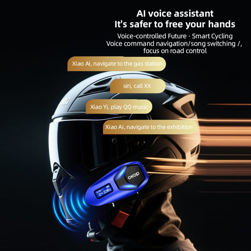 KP-293 Hot-Selling New Helmet Bluetooth Headset Waterproof Dustproof Noise-Canceling Intercom With Digital Display RGB Lighting In Stock 3