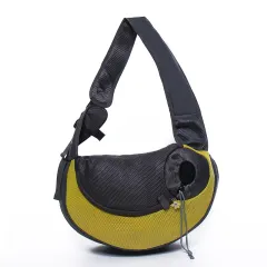 Pet Supplies Breathable Travel Portable Mesh Dog Bag Slung On The Chest - Yellow - View 1