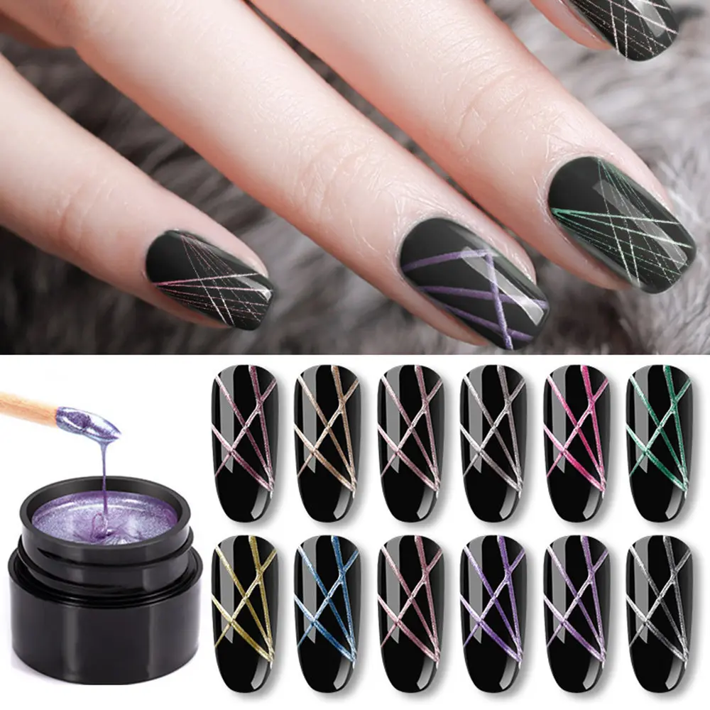 Nail Art Metal Brushed Glue Painting
