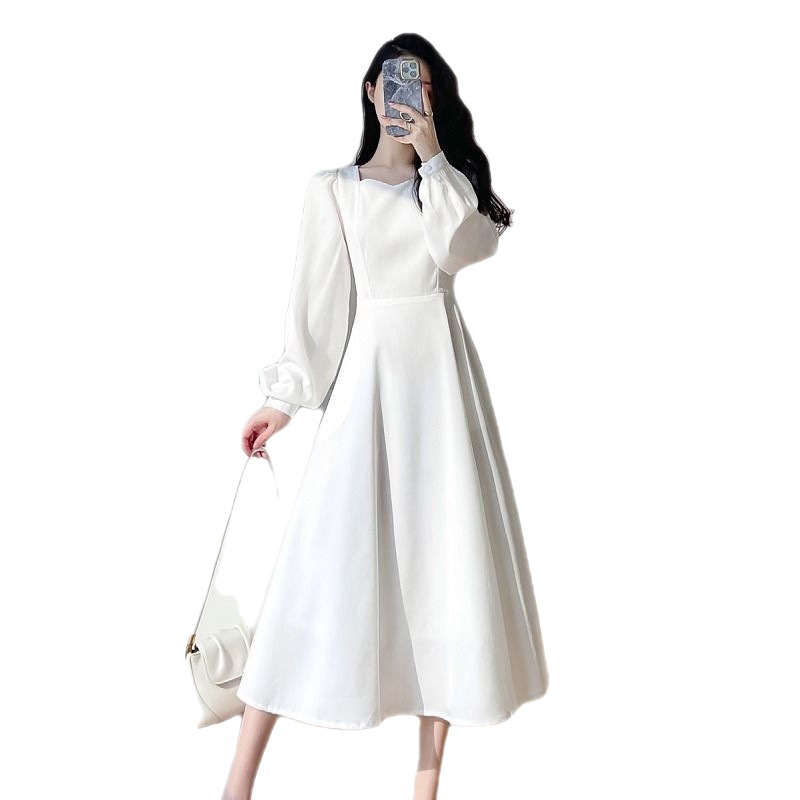 White Hepburn French Dress Girl