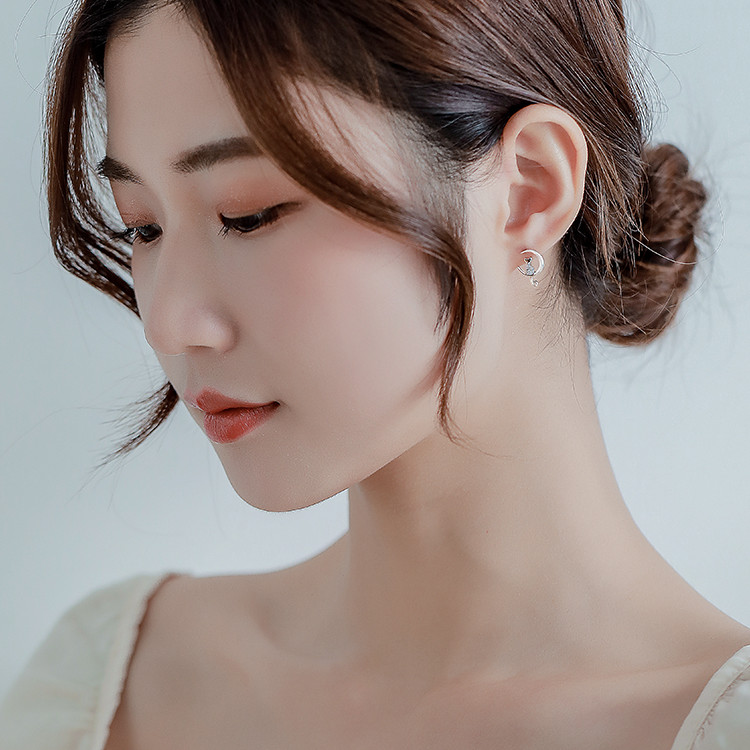 Women's Cute Kitten Sterling Silver Earrings